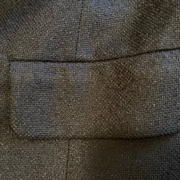 70's Sara de Italia deadstock viscose crepe long navy jacket with floral collar - Picture 10 of 10